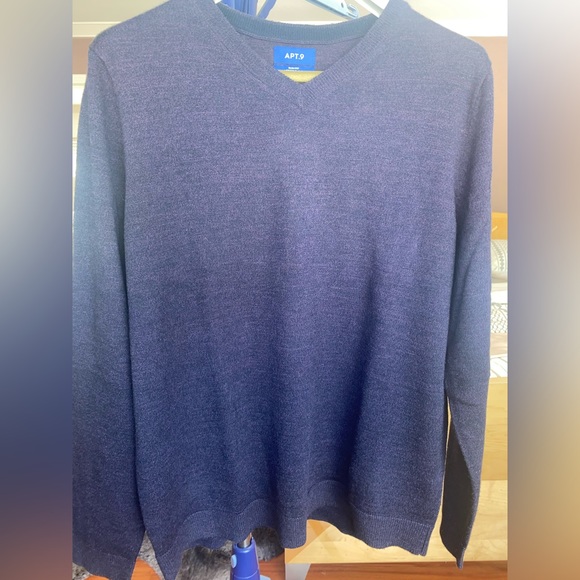 APT. 9 Merino Wool Blend Purple Pullover Sweater - Picture 6 of 6